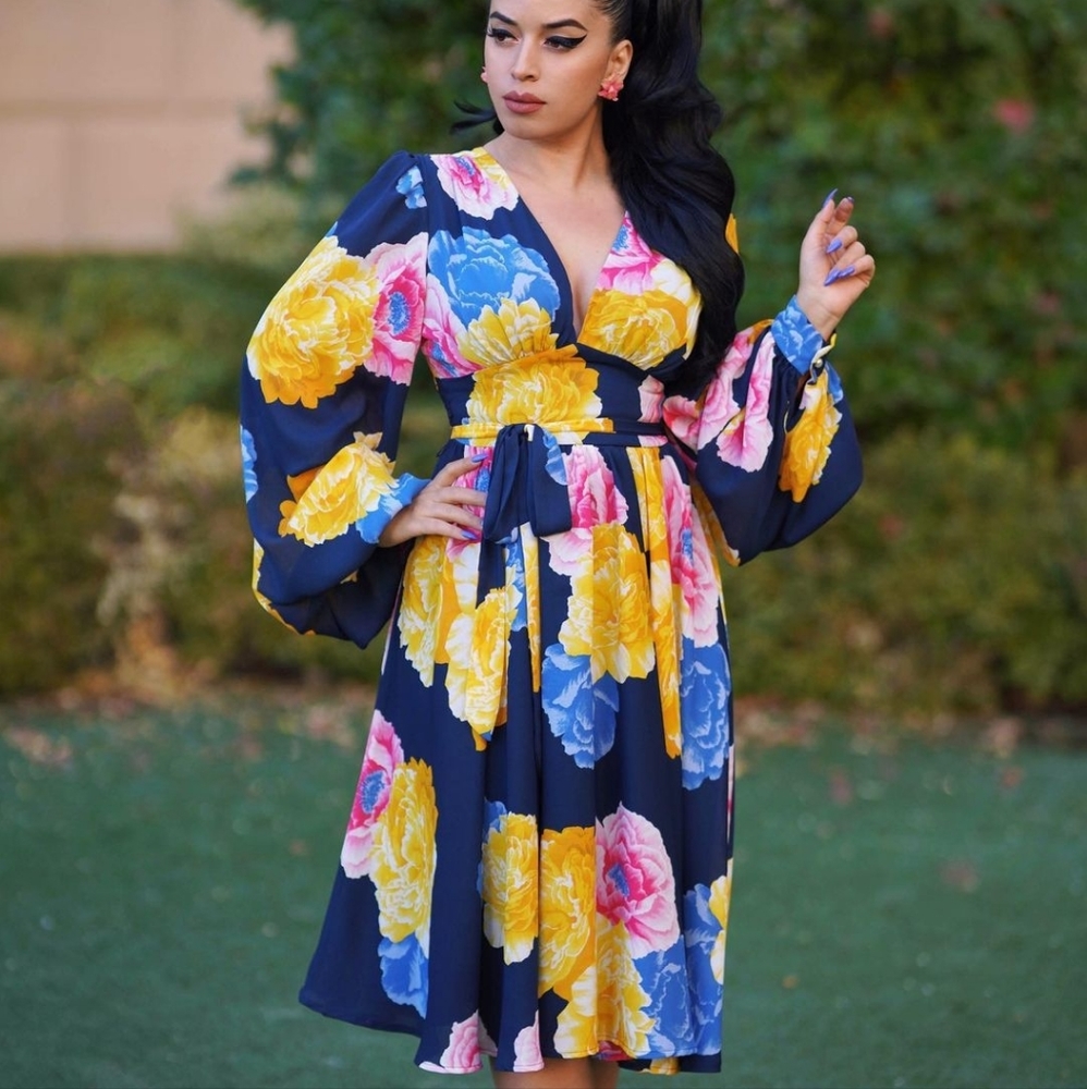 XS bnwt Zelda dress in blue floral Vintage Vandalizm 💙